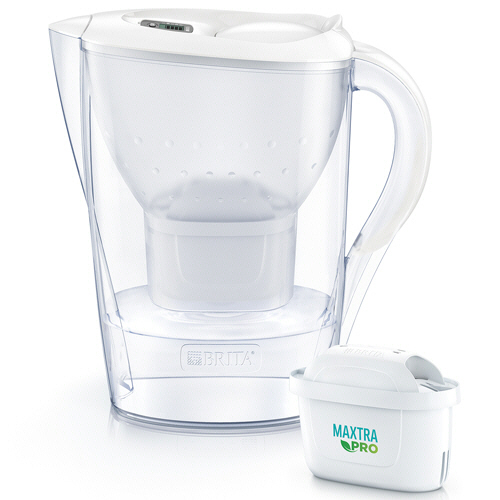 ﾎﾟｯﾄ型浄水器 ﾏﾚｰﾗ 2.4L ﾎﾜｲﾄ ﾏｸｽﾄﾗﾌﾟﾛｶｰﾄﾘｯｼﾞ1個付 1個画像