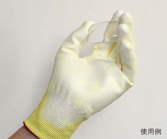 13G ケブラーSD PUコート 244mm 1箱（10双入） パッケージが横向きで、周囲に散らばった手袋が見える状態