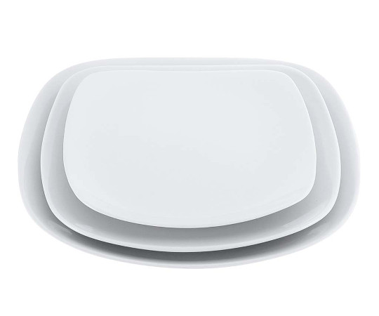 磁器　中華・洋食兼用食器　白撫角皿　19cm画像