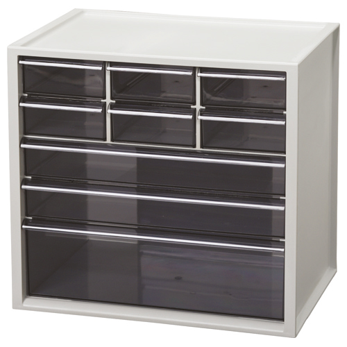 小物ｷｬﾋﾞﾈｯﾄ 引出し9個 ﾗｲﾄｸﾞﾚｰ 1台