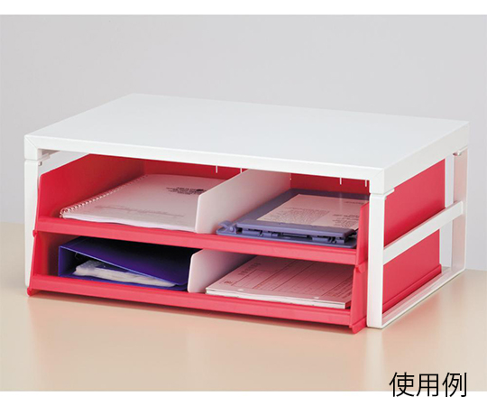 机上台<幅390mm・ハイタイプ>　0白 白いハイタイプの机上台が正面から見える状態で、整然としたデザイン。