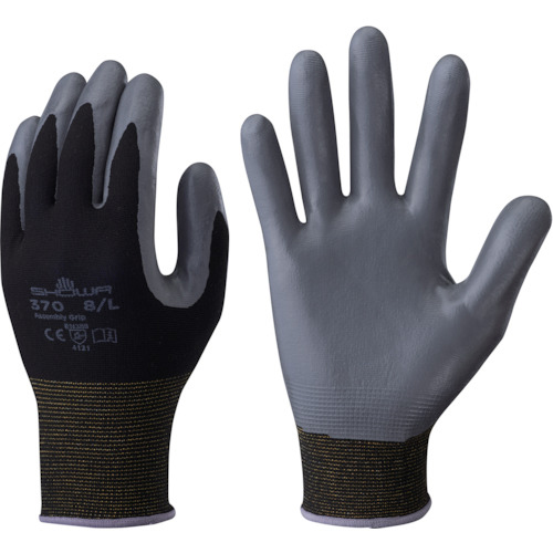 ﾆﾄﾘﾙｺﾞﾑ背抜き手袋 組立ｸﾞﾘｯﾌﾟﾌﾞﾗｯｸ Sｻｲｽﾞ 1ﾊﾟｯｸ(3双)画像