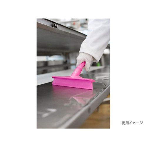 ブラシ ハンドスクイージー ピンク 71251 Vikan(ヴァイカン) 持ち手が見える状態のピンク色の掃除用具、ブラシ部分が強調されている。