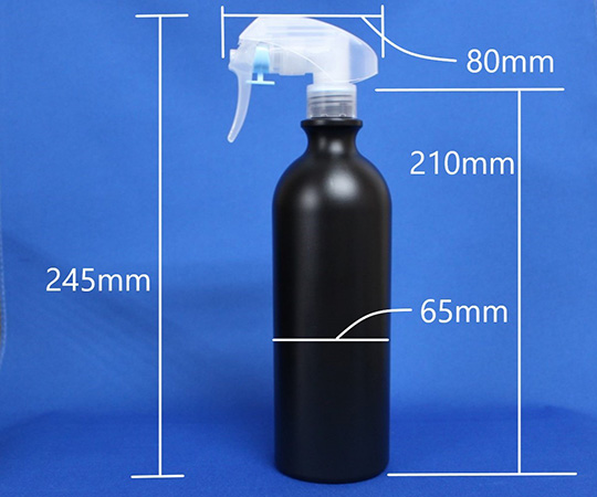 トリガーノズル式スプレー 500mL 黒 50本セット 黒いトリガーノズル式スプレーが整然と並んでいる様子