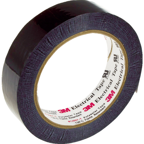 ﾎﾟﾘｴｽﾃﾙ電気絶縁ﾃｰﾌﾟ 1350黒 25mm×66m 1巻画像