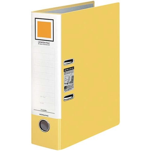 レバッチファイル　Ａ４縦　背幅７６ｍｍ　黄　５冊画像