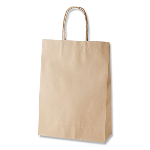 手提げ紙袋（茶・口折丸紐・幅260×マチ100×高さ360mm）画像