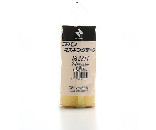 マスキングテープ 2311H 24mmX18m（5巻入り） パッケージが斜めから見える状態で、色とりどりのテープが並んでいる様子