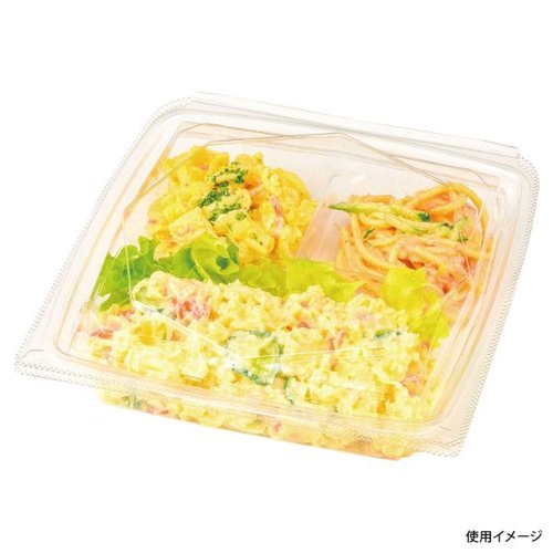 フルーツ容器 APオクタ17-17-3(41) エフピコチューパ 透明な容器が満載の状態、蓋付きで果物がしっかりと収められている様子