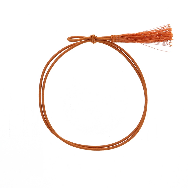 彩ゴム房二重　片花結び５８ｃｍ　折径１１ｃｍ　茶画像