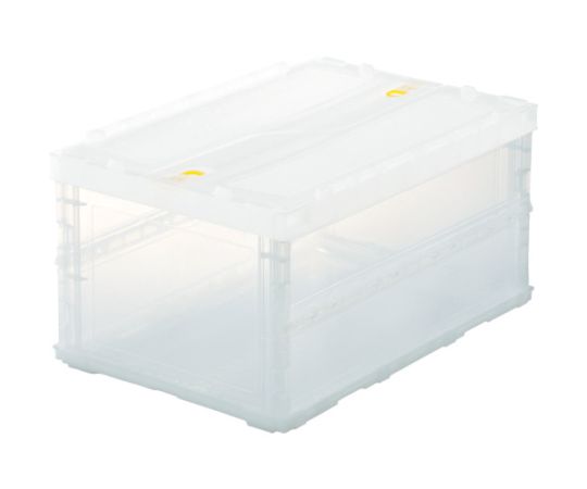 オリコン 薄型折りたたみコンテナスケルコン 40Lロックフタ付 透明