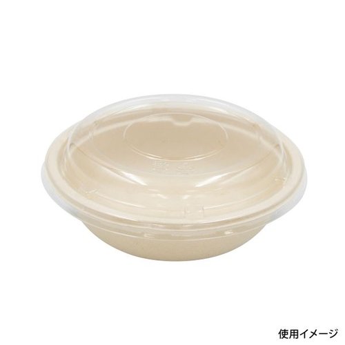 惣菜容器 BBボウルM 中 149φ×45H パックスタイル 透明な容器に盛り付けられたカラフルな惣菜が見える状態