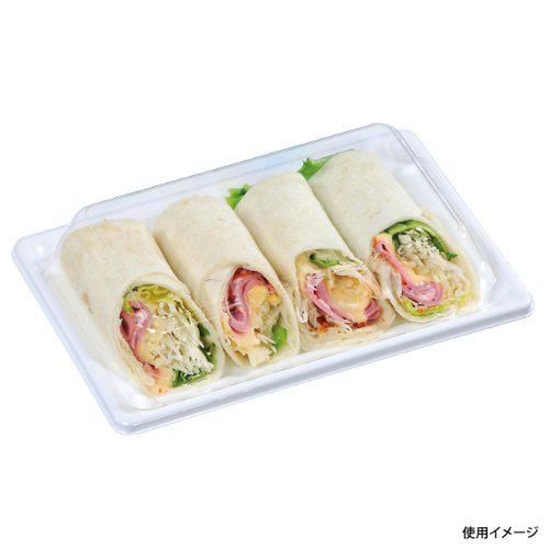 軽食容器 福皿 18-12H白 新 福助工業 白いプラスチック容器が正面から見える状態、滑らかな表面で、丸みを帯びた形状が特徴。