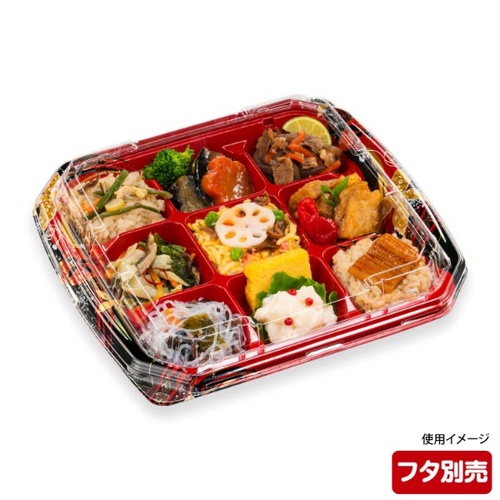 シーピー化成 弁当容器 BFN味音(みおん)13-1 結花赤 本体画像