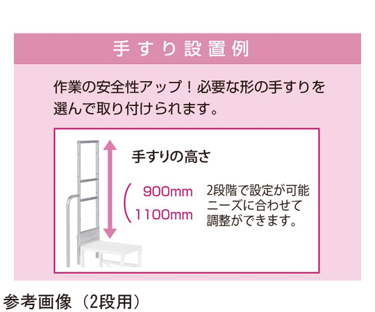 YPS作業台　オプション品　背面　正面幅1000mm用 背面から見た作業台のオプション品、幅1000mmの仕様がわかる状態