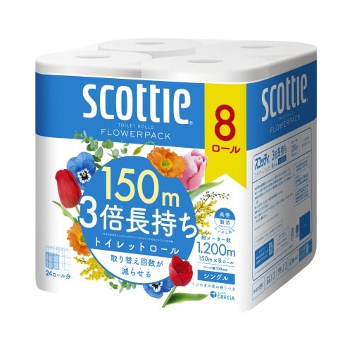 スコッティ　フラワー　３倍長持ち８ロール　シングル画像