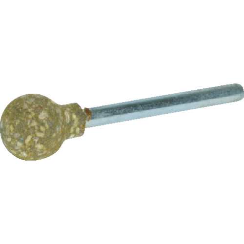 ｺﾞﾑ軸付砥石 球型 Φ4×軸3 220# 1ﾊﾟｯｸ(10本)画像