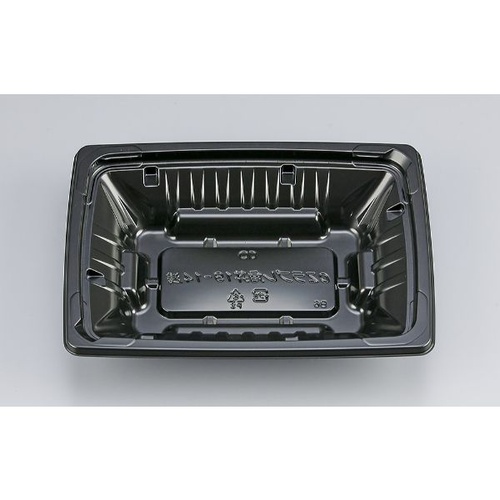 シーピー化成 どんぶり容器 CZラプレ角丼19-14浅 BS黒 本体画像