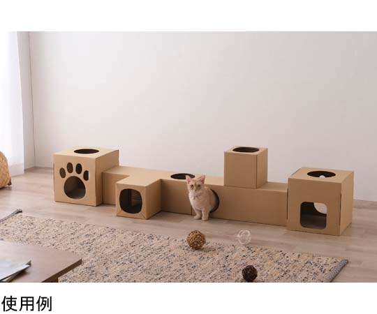 ねこねこトンネル BOX+T字セット 異なる向きに配置されたトンネルとT字部分が並んでいる様子