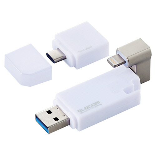 Lightningｺﾈｸﾀ搭載USB3.2 Gen1ﾒﾓﾘ 32GB ﾎﾜｲﾄ 1個画像