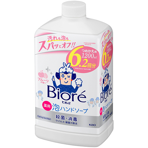 ﾋﾞｵﾚu 薬用泡ﾊﾝﾄﾞｿｰﾌﾟ ﾌﾙｰﾂの香り つめかえ用 1200mL 1本画像