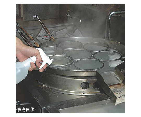 焦げ落とし専用洗浄剤　4リットル パッケージの背面が見える状態で、使用方法が記載されている