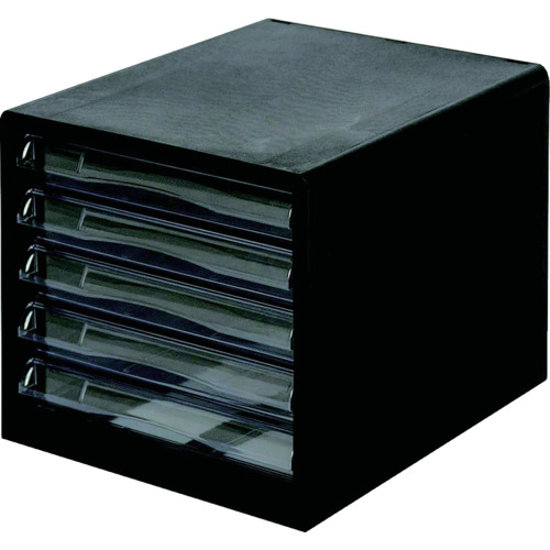 ナカバヤシ　Ａ４レターケース一体／浅５段／ブラック