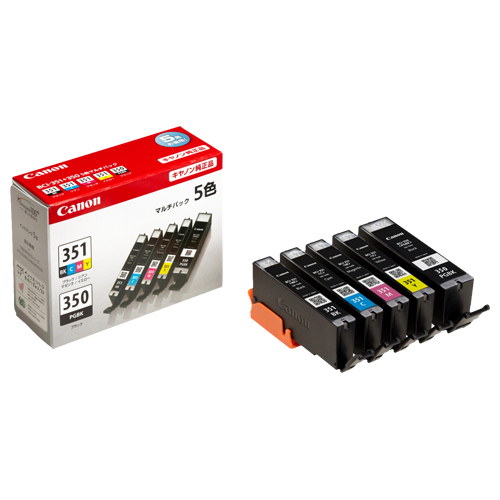 ｲﾝｸﾀﾝｸ BCI-351+350/5MP 5色ﾏﾙﾁﾊﾟｯｸ(標準) 6552B003 1箱(5個:各色1個)画像