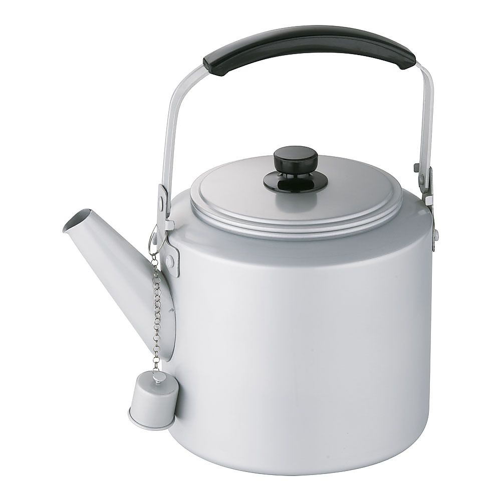 アルマイト　シルバーハイケットル　大型（キャップ付き）10L