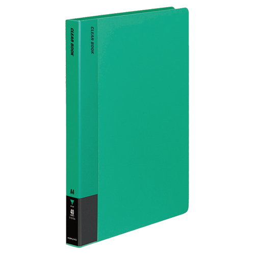 ｸﾘﾔｰﾌﾞｯｸ(固定式) A4ﾀﾃ 40ﾎﾟｹｯﾄ 背幅28mm 緑 1ｾｯﾄ(20冊)画像