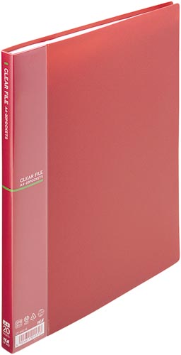 クリアファイルＡ４縦２０Ｐワインレッド画像