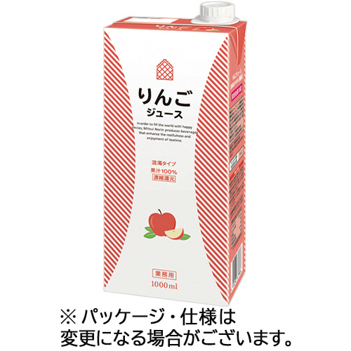 WN りんごｼﾞｭｰｽ 1L 紙ﾊﾟｯｸ(口栓付) 1ｹｰｽ(6本)画像