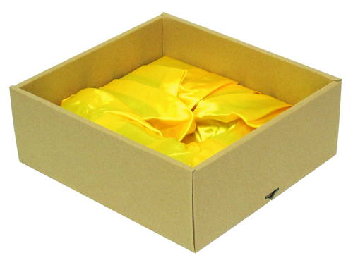 ハム、ソーセージ等のギフトに最適！高級感のある布付きクラフトボックス