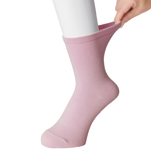 名前の書けるソックス　無地(婦人)　ピンク　22-24cm　1足