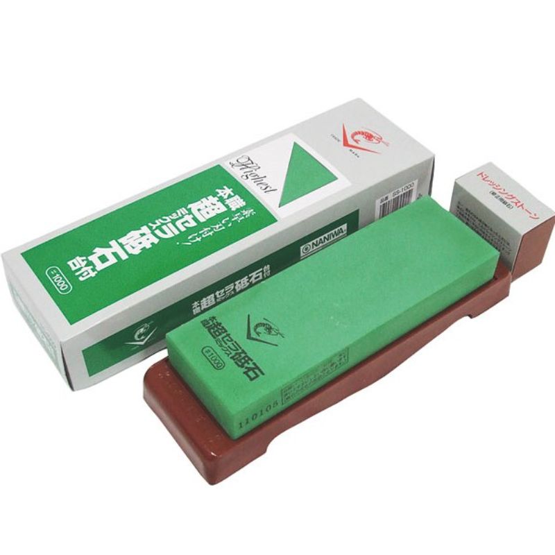 厨房器具 超セラミック砥石台付 ＃1000 中仕上 ライトグリーン 新潟ナニワ画像