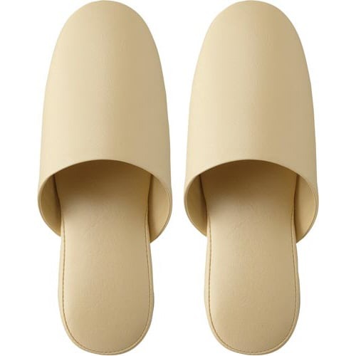 抗菌多機能ビニールスリッパ　前とじ　ベージュ画像