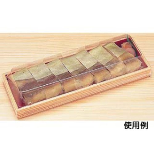 寿司容器 WHSかん合-430S身 柾目(朱) エフピコ 真上から撮影された朱色の容器が整然と並ぶ様子