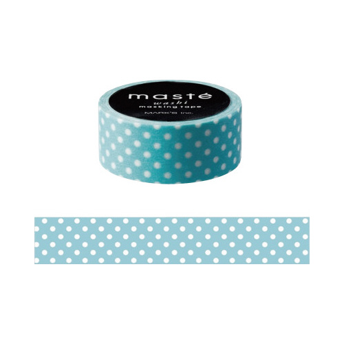 マスキングテープブルードット画像