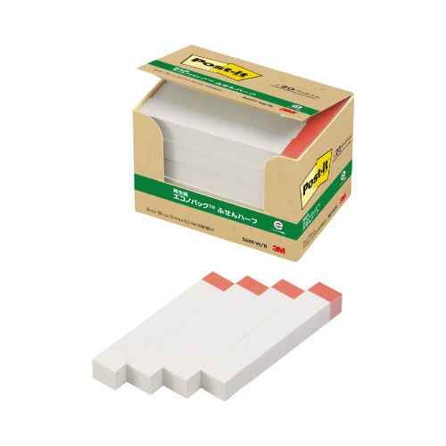 ポストイット　再生紙ふせん７５×１２．５赤帯２０冊画像