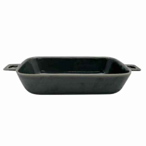 グラタン皿 23cm 持ち手付き レクタングル HINATA 皿 食器 洋食器 耐熱 陶器 グレー画像