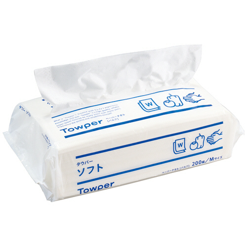 ﾍﾟｰﾊﾟｰﾀｵﾙ ﾀｳﾊﾟｰ ｿﾌﾄM 2枚重ね 200組 1ﾊﾟｯｸ画像