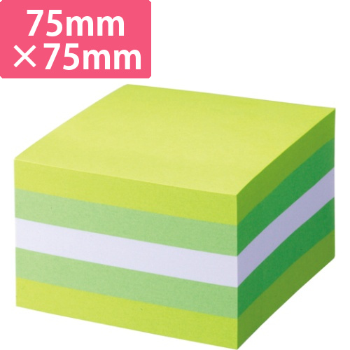 ふせん　カラーブロック　75×75mm　パステルグリーン　1冊画像