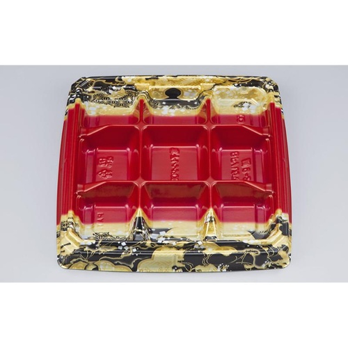 シーピー化成 弁当容器 BFハカマ膳9-2 国風赤 本体(N)画像