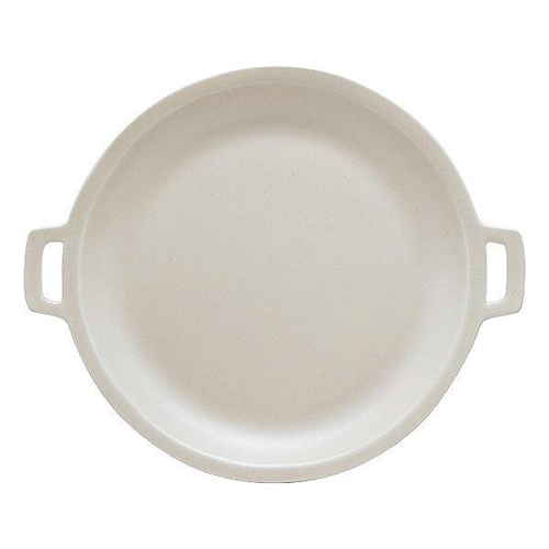 プレート 25cm L NARU 皿 食器 洋食器 持ち手付き 陶器 ベージュ画像