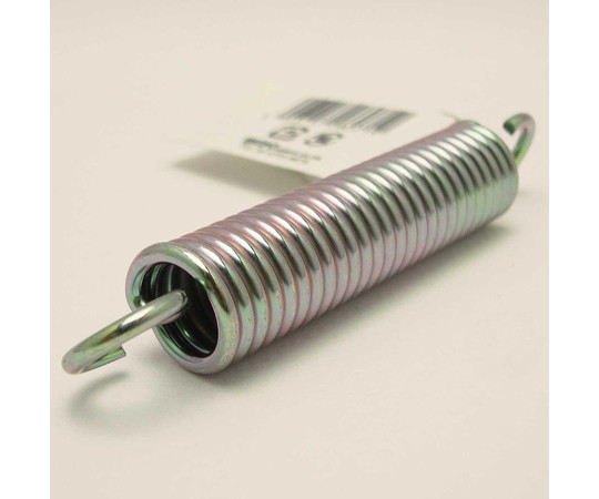 鉄引きバネ　線径2.5mm×外径16.5mm×自由長90mm 全体がしっかりとした形状を保ちながら、緩やかなコイル状になっている状態