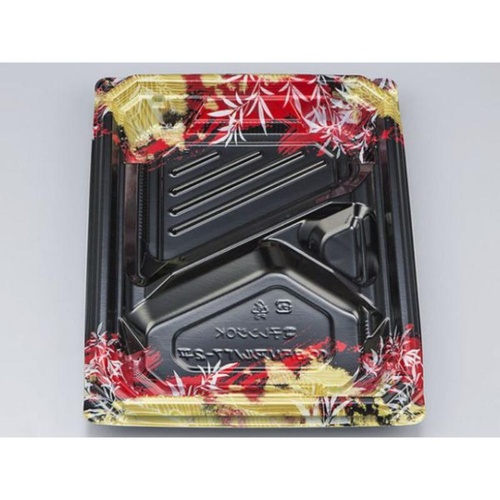 シーピー化成 弁当容器 BFNアルバ7-2平 みお赤 本体 発泡画像