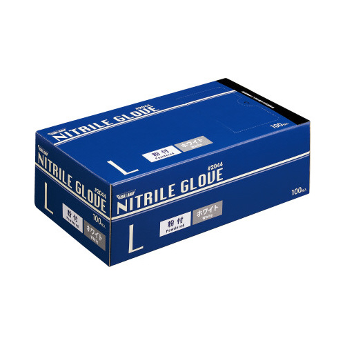 ニトリル手袋＃２０４４粉付　白　Ｌ　１００枚×３０画像