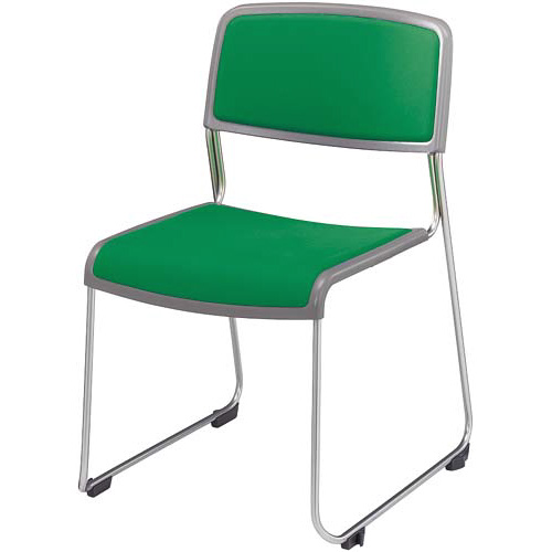 会議用イス　布張り　グリーン　６脚セット画像