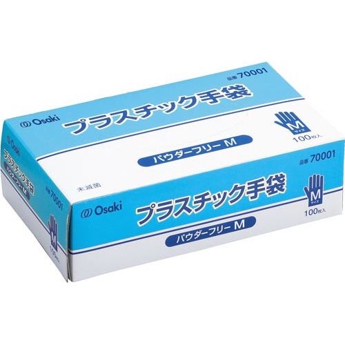 オオサキプラスチック手袋　ＰＦ　Ｍ　１００枚入×４画像