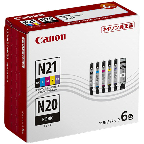 ｲﾝｸﾀﾝｸ XKI-N21+XKI-N20/6MP 6色ﾏﾙﾁﾊﾟｯｸ 5333C001 1箱(6個:各色1個)画像